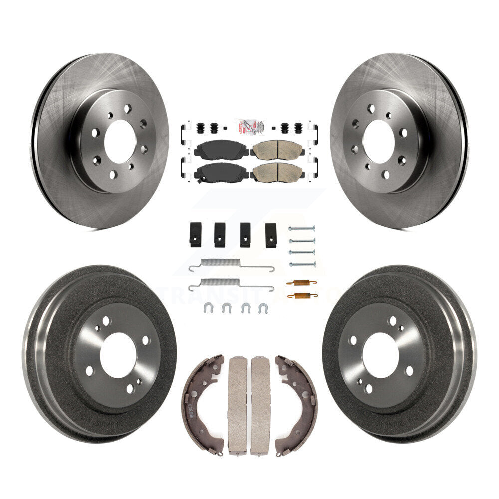 Front Rear Disc Brake Rotors Ceramic Pads And Drum Kit (7Pc) For Honda Insight K8A-100190