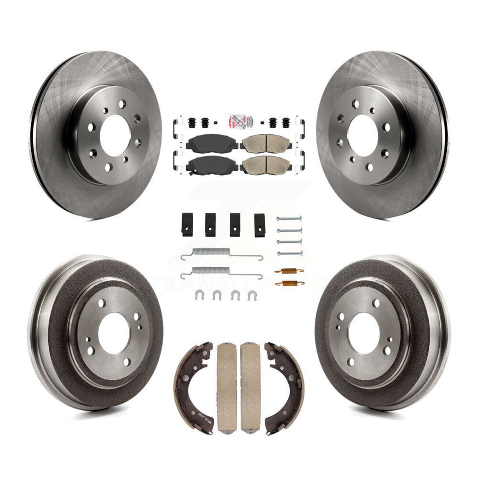 Front Rear Disc Brake Rotors Ceramic Pads And Drum Kit (7Pc) For Honda Civic Acura EL K8A-100194