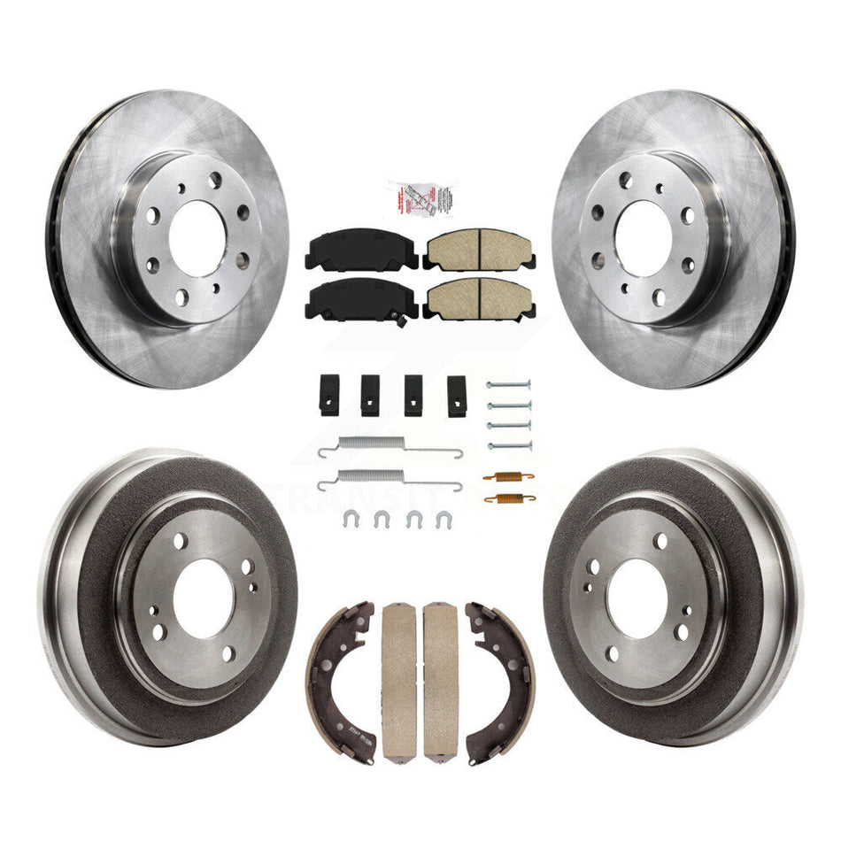 Front Rear Disc Brake Rotors Ceramic Pads And Drum Kit (7Pc) For Honda Civic K8A-100199