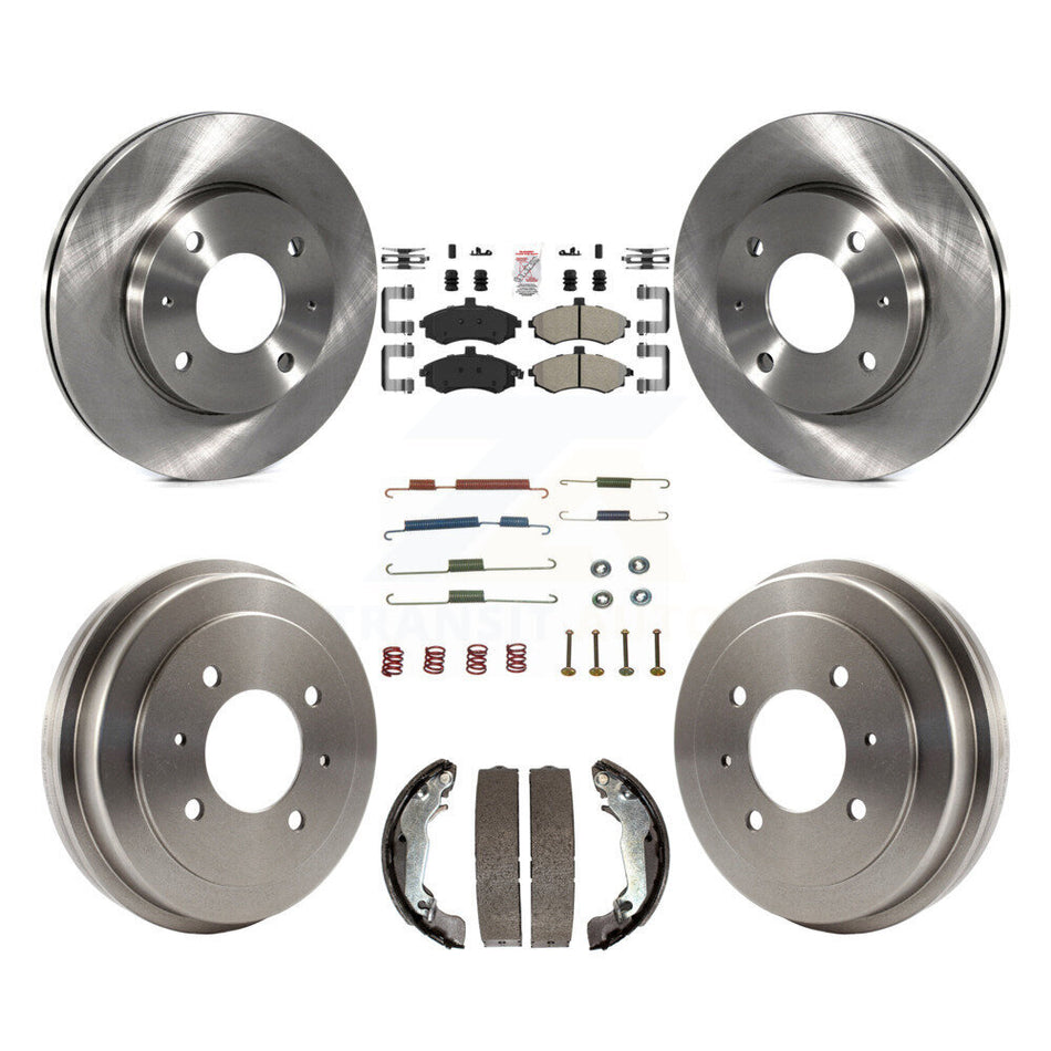 Front Rear Disc Brake Rotors Semi-Metallic Pads And Drum Kit (7Pc) For Hyundai Elantra K8A-100201