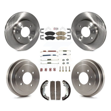 Front Rear Brake Rotors Ceramic Pad & Drum Kit (7Pc) For Hyundai Elantra rear brakes K8A-100202