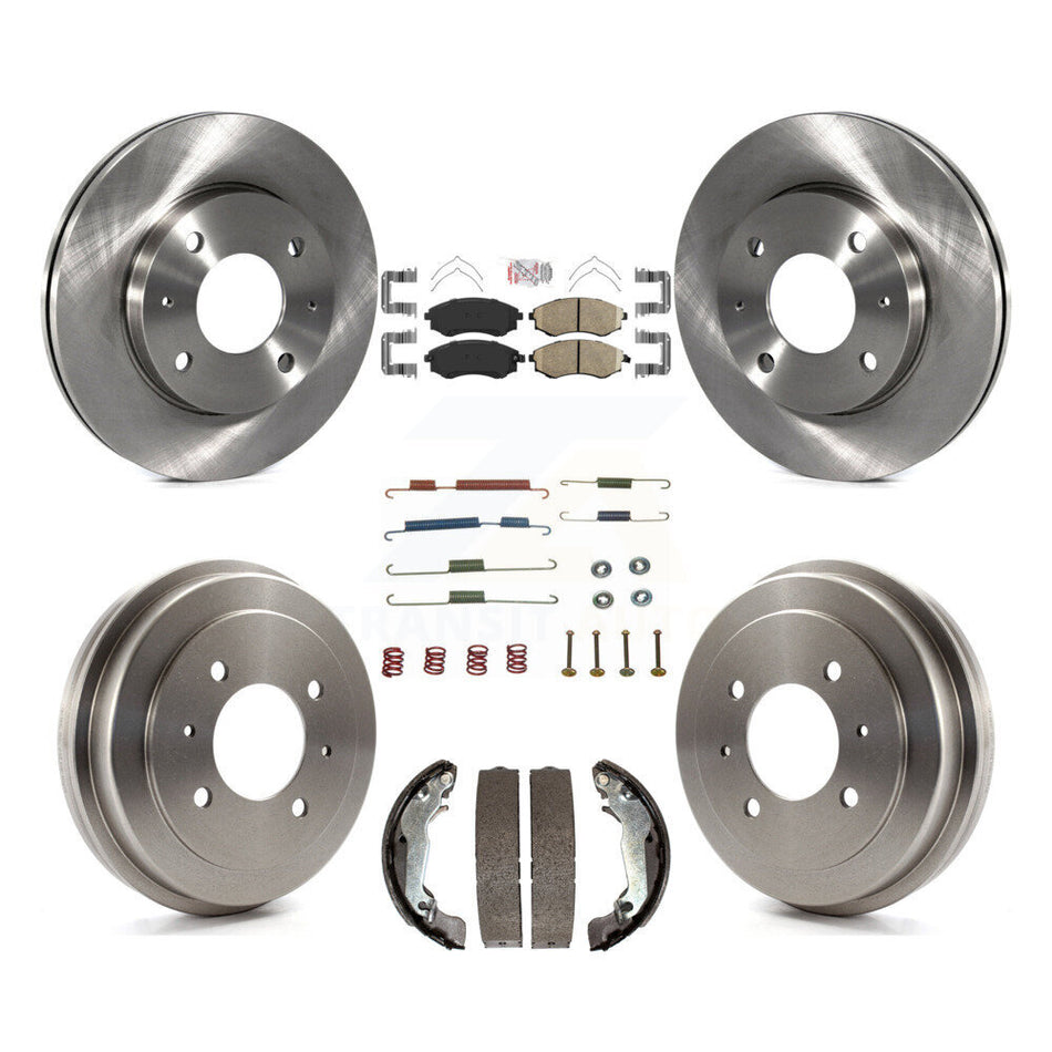 Front Rear Brake Rotors Ceramic Pad & Drum Kit (7Pc) For Hyundai Elantra rear brakes K8A-100202