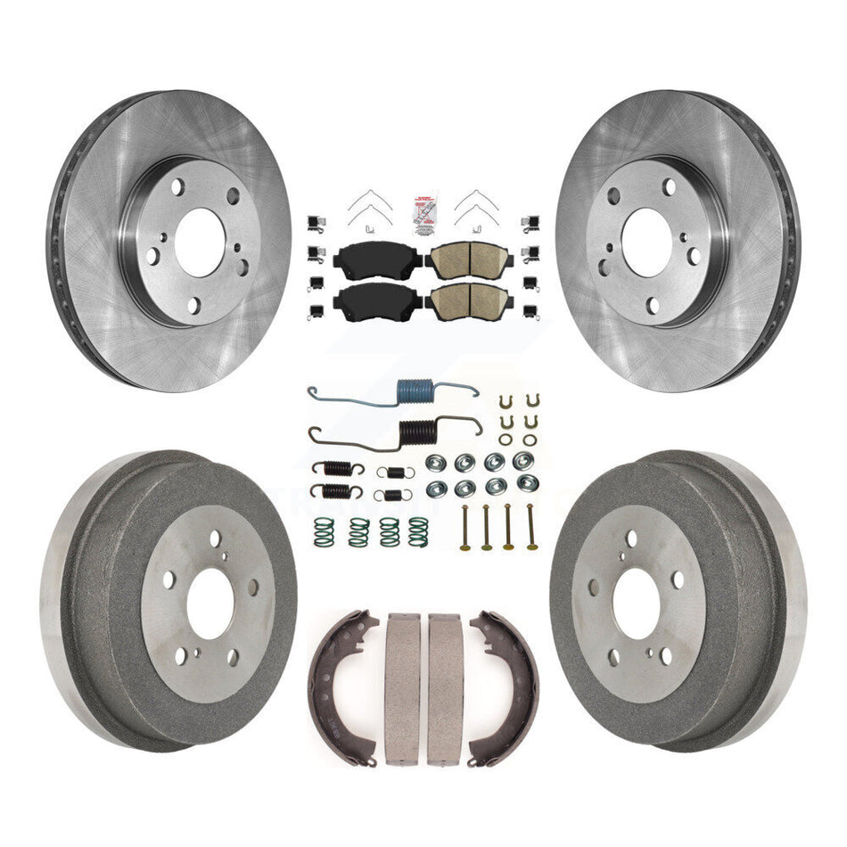 Front Rear Disc Brake Rotors Ceramic Pads And Drum Kit (7Pc) For Toyota Camry K8A-100216