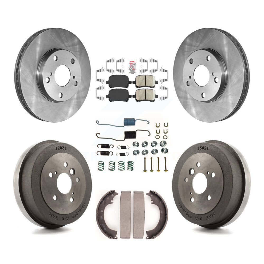 Front Rear Disc Brake Rotor Ceramic Pad & Drum Kit (7Pc) For 2002-2003 Toyota Solara 2.4L K8A-100219