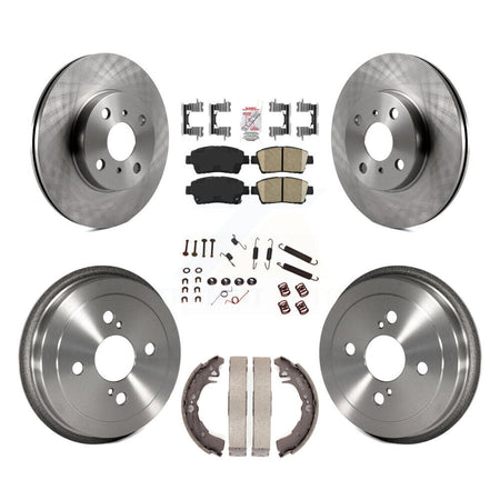 Front Rear Disc Brake Rotors Ceramic Pads And Drum Kit (7Pc) For 2001-2005 Toyota Echo K8A-100220