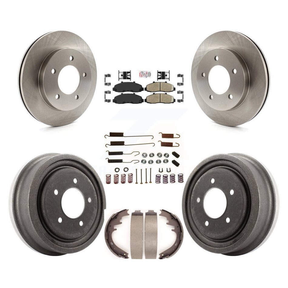Front Rear Disc Brake Rotors Ceramic Pads And Drum Kit (7Pc) For Ford F-150 4WD K8A-100231