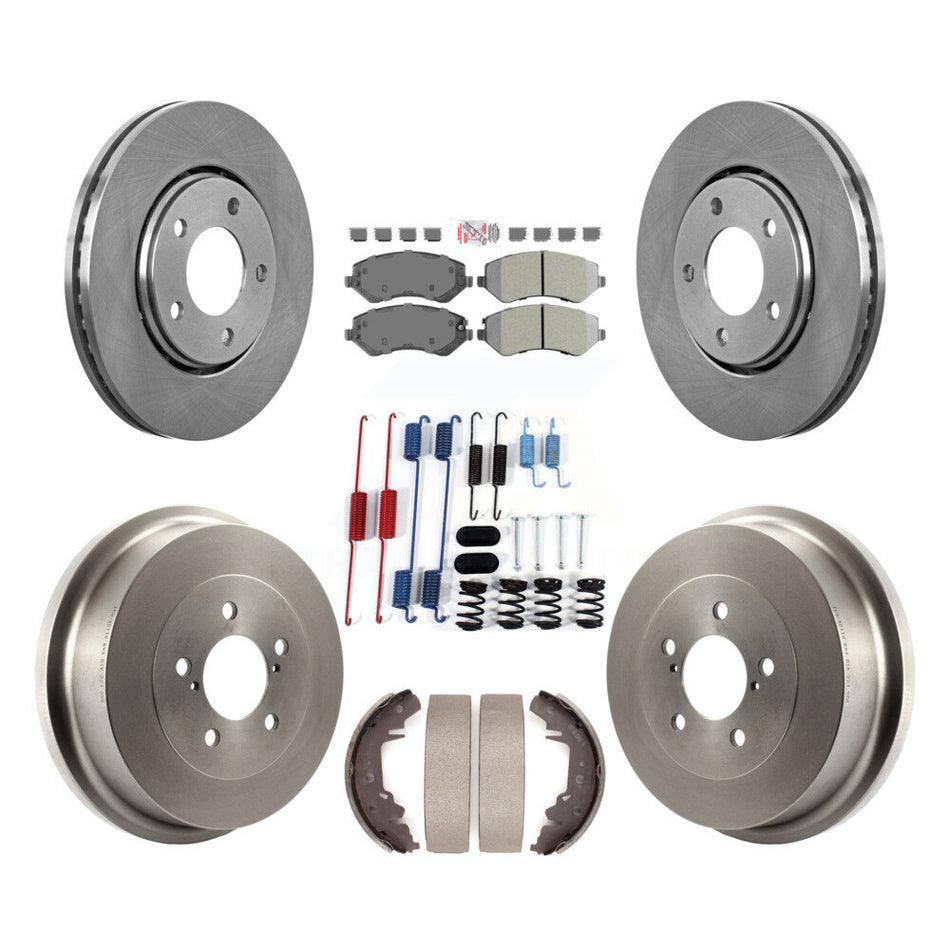 Front Rear Brake Rotors Semi-Metallic Pad Drum Kit (7Pc) For Dodge Caravan Grand Chrysler K8A-100244