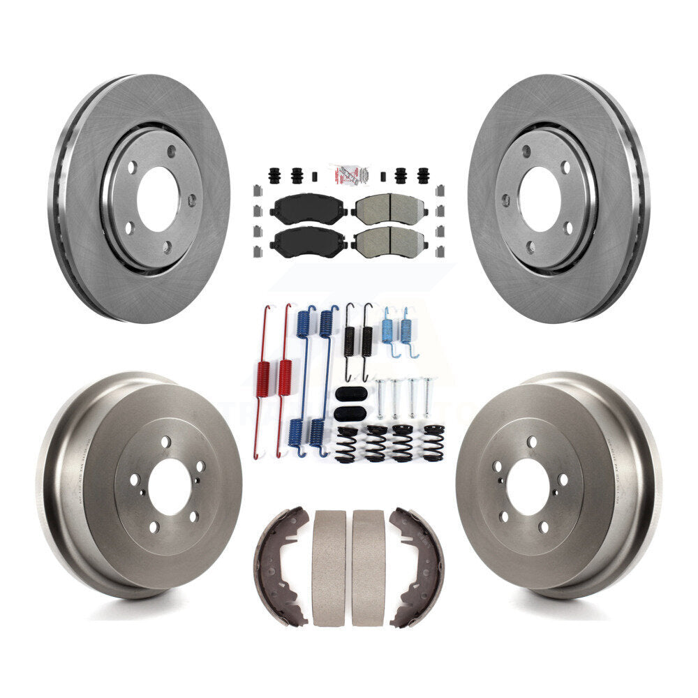 Front Rear Brake Rotors Semi-Metallic Pad Drum Kit (7Pc) For Dodge Caravan Grand Chrysler K8A-100246