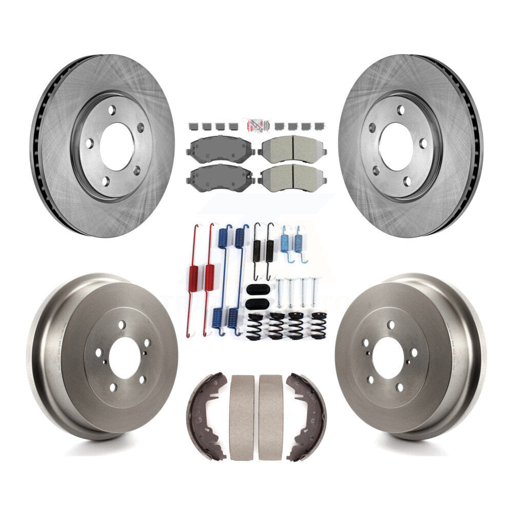 Front Rear Brake Rotors Semi-Metallic Pad Drum Kit (7Pc) For Dodge Grand Caravan Chrysler K8A-100247