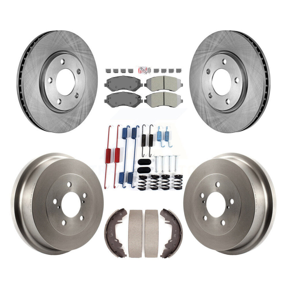 Front Rear Brake Rotors Semi-Metallic Pad Drum Kit (7Pc) For Dodge Grand Caravan Chrysler K8A-100247