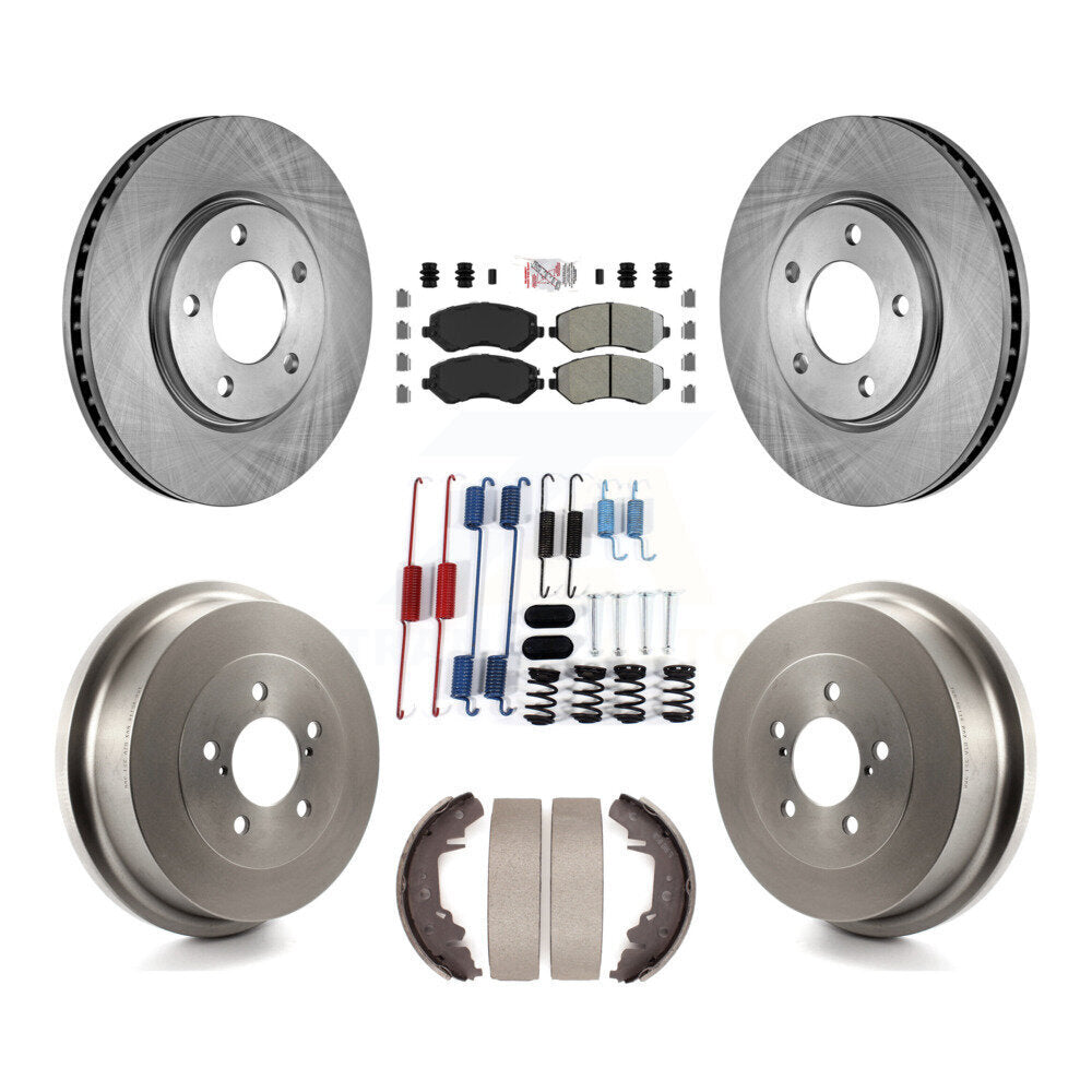 Front Rear Brake Rotors Semi-Metallic Pad Drum Kit (7Pc) For Dodge Grand Caravan Chrysler K8A-100248