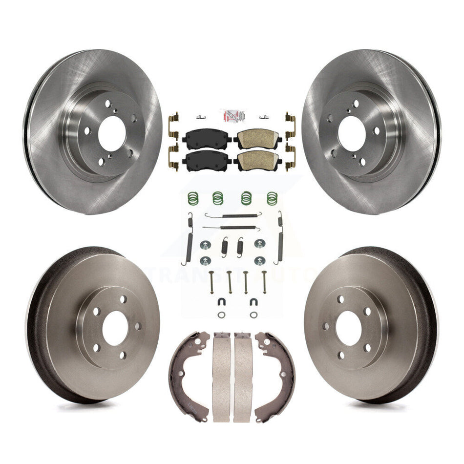 Front Rear Brake Rotor Ceramic Pad & Drum Kit (7Pc) For 98-02 Subaru Forester 4-Wheel ABS K8A-100249