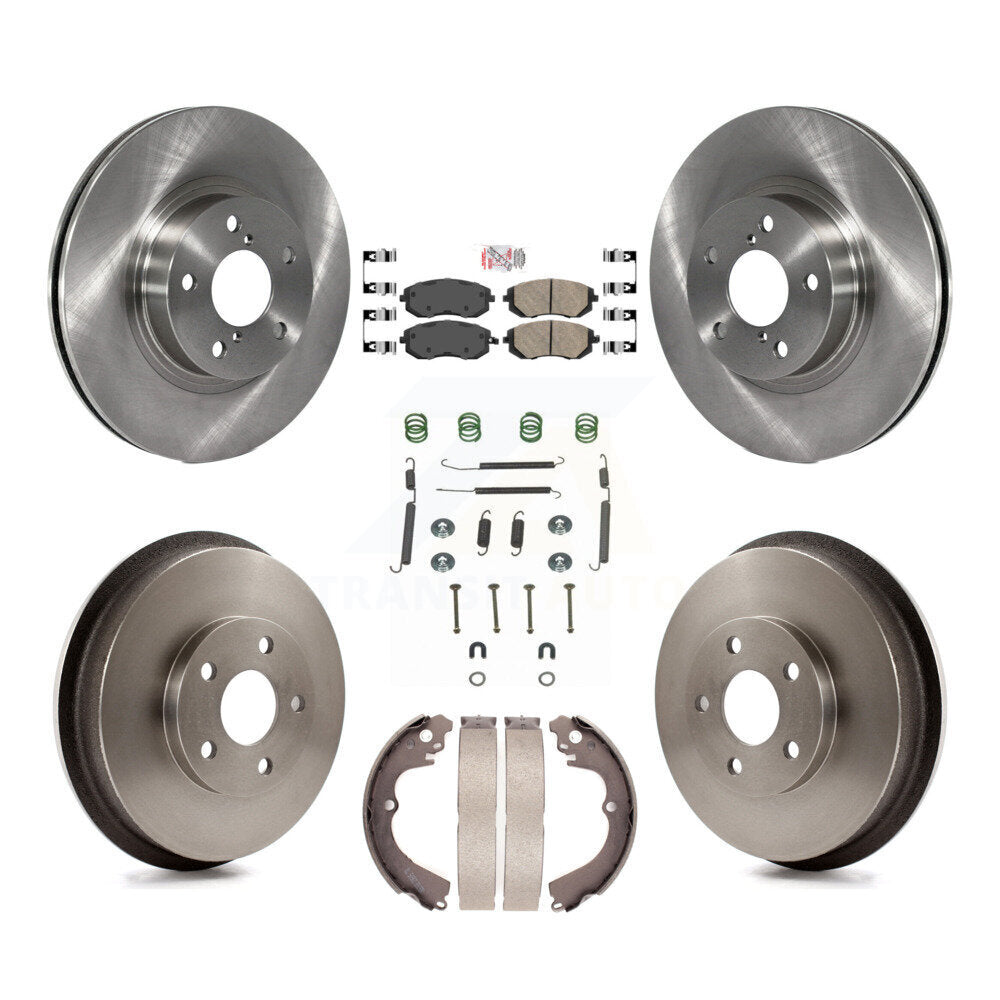 Front Rear Brake Rotors Ceramic Pad Drum Kit (7Pc) For 02-03 Subaru Impreza Outback RS TS K8A-100251