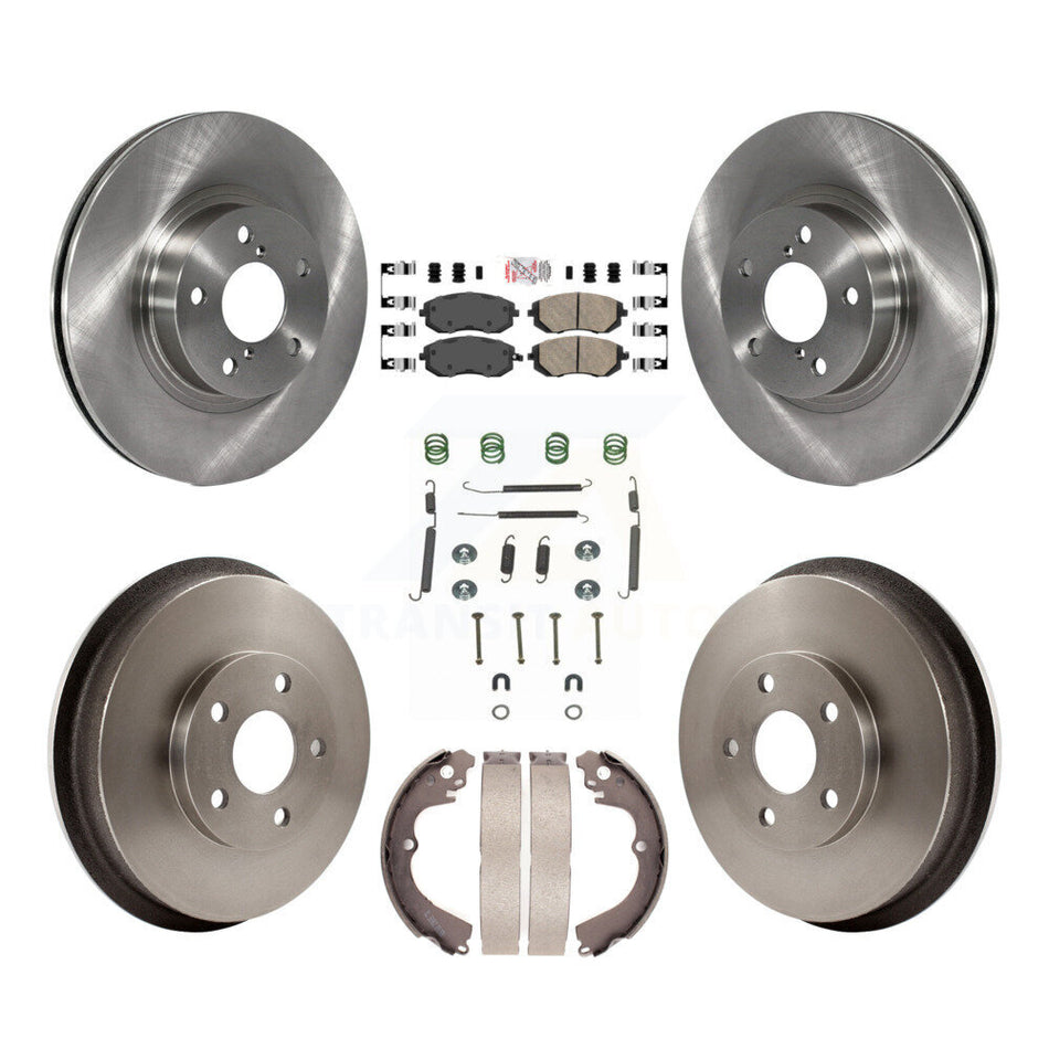 Front Rear Brake Rotors Ceramic Pad Drum Kit (7Pc) For 02-03 Subaru Impreza Outback RS TS K8A-100252