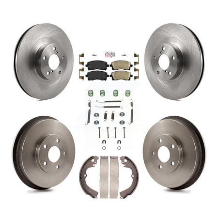 Front Rear Disc Brake Rotors Ceramic Pads And Drum Kit (7Pc) For Subaru Impreza WRX K8A-100253