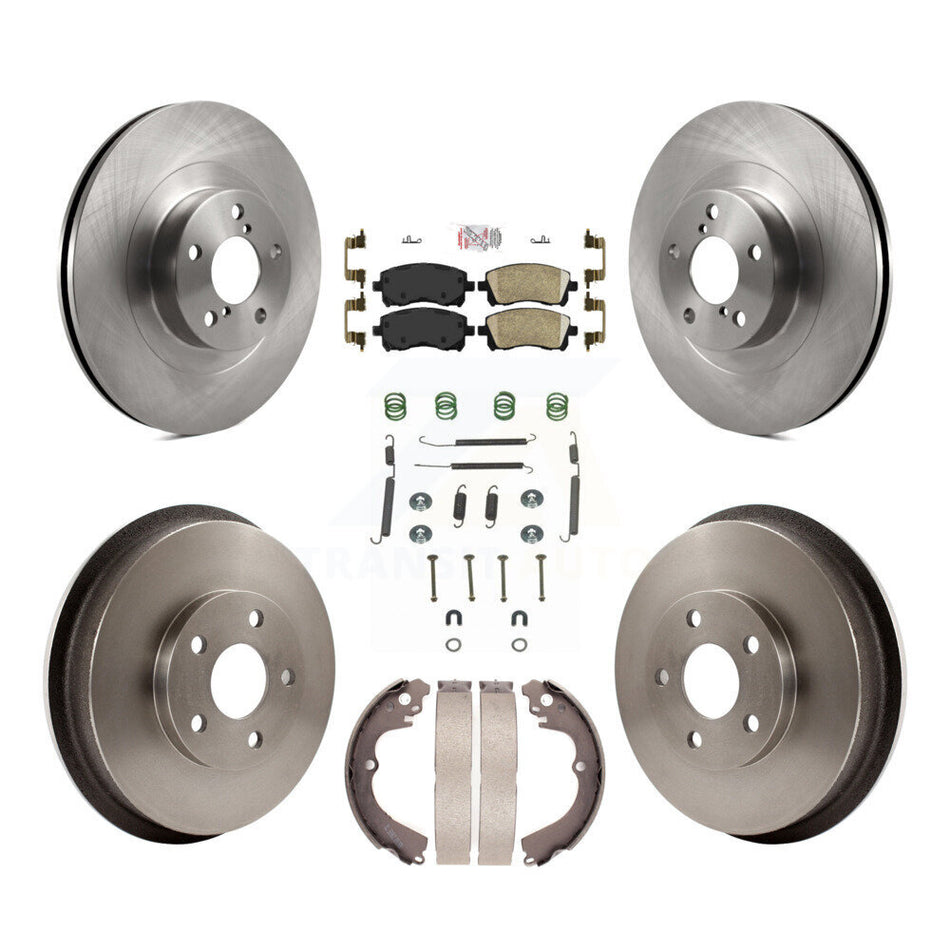Front Rear Disc Brake Rotors Ceramic Pads And Drum Kit (7Pc) For Subaru Impreza WRX K8A-100253