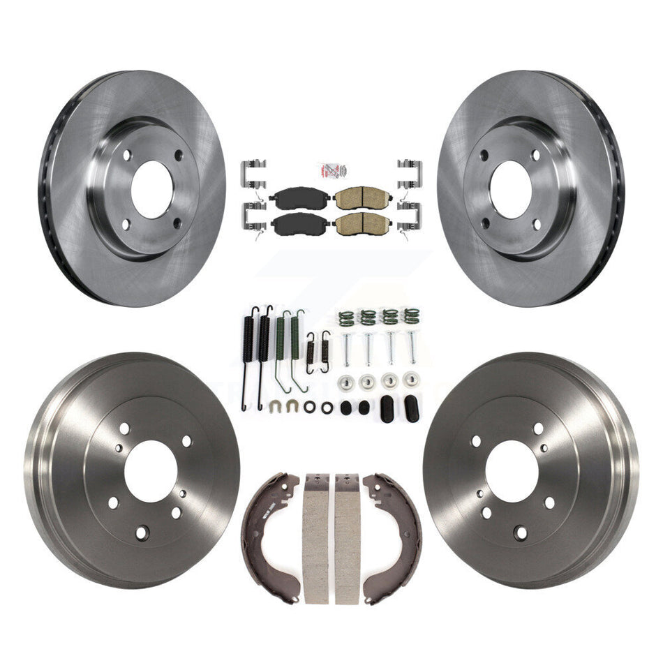 Front Rear Disc Brake Rotors Ceramic Pads And Drum Kit (7Pc) For Nissan Sentra Cube K8A-100259