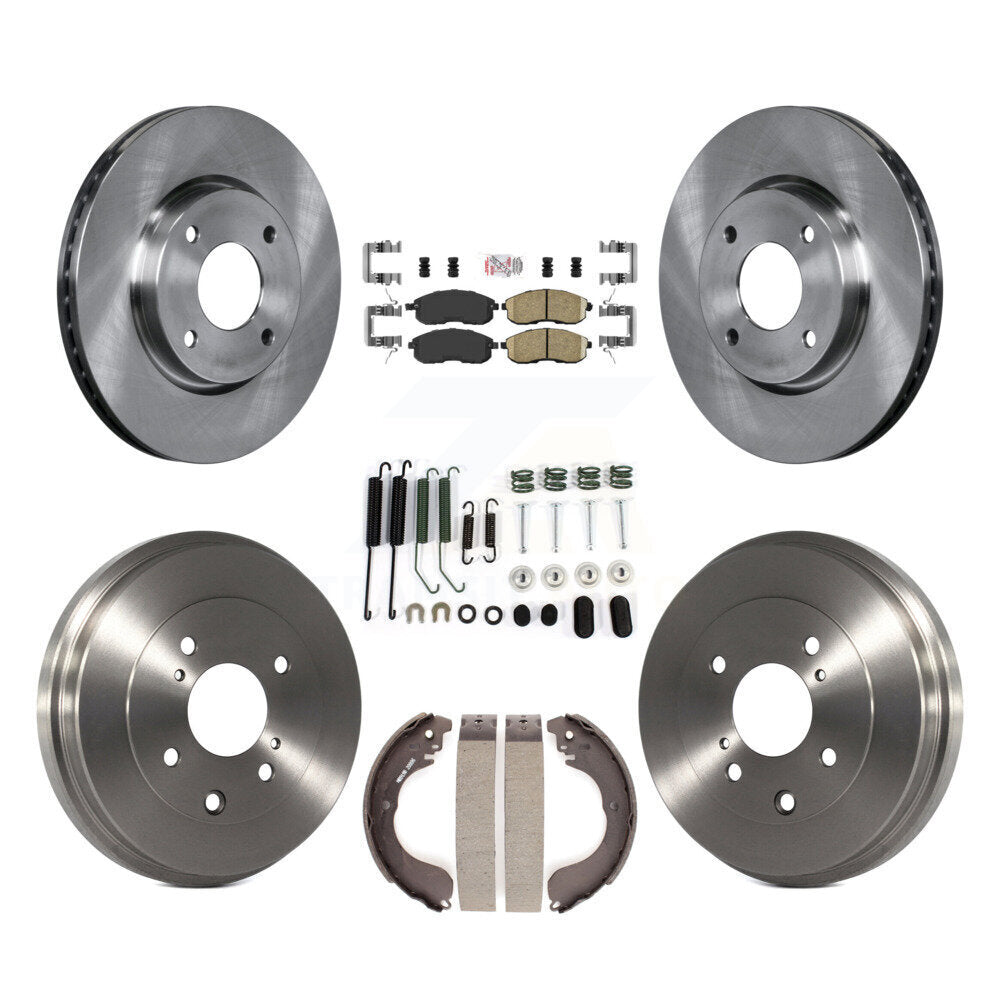 Front Rear Disc Brake Rotors Ceramic Pads And Drum Kit (7Pc) For Nissan Sentra Cube K8A-100260