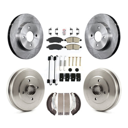 Front Rear Disc Brake Rotors Ceramic Pads And Drum Kit (7Pc) For Nissan Micra Versa Note K8A-100261