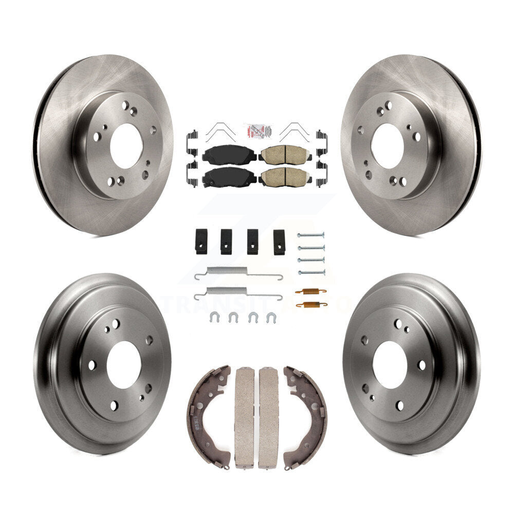 Front Rear Disc Brake Rotors Ceramic Pads And Drum Kit (7Pc) For Honda Civic K8A-100278