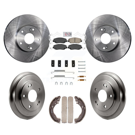 Front Rear Disc Brake Rotors Ceramic Pads And Drum Kit (7Pc) For Honda Civic K8A-100280