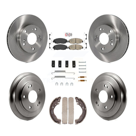 Front Rear Disc Brake Rotors Ceramic Pads And Drum Kit (7Pc) For Honda Civic K8A-100282