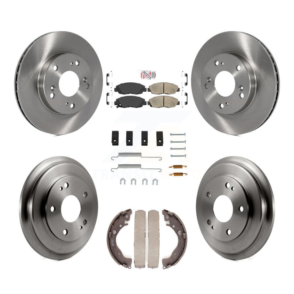 Front Rear Disc Brake Rotors Ceramic Pads And Drum Kit (7Pc) For Honda Civic K8A-100282