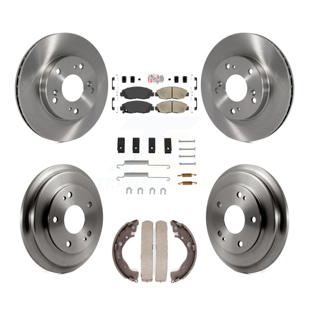 Front Rear Disc Brake Rotors Ceramic Pads And Drum Kit (7Pc) For Honda Civic K8A-100283