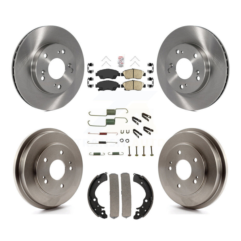 Front Rear Disc Brake Rotor Ceramic Pad & Drum Kit (7Pc) For 2006-2008 Honda Civic Hybrid K8A-100284