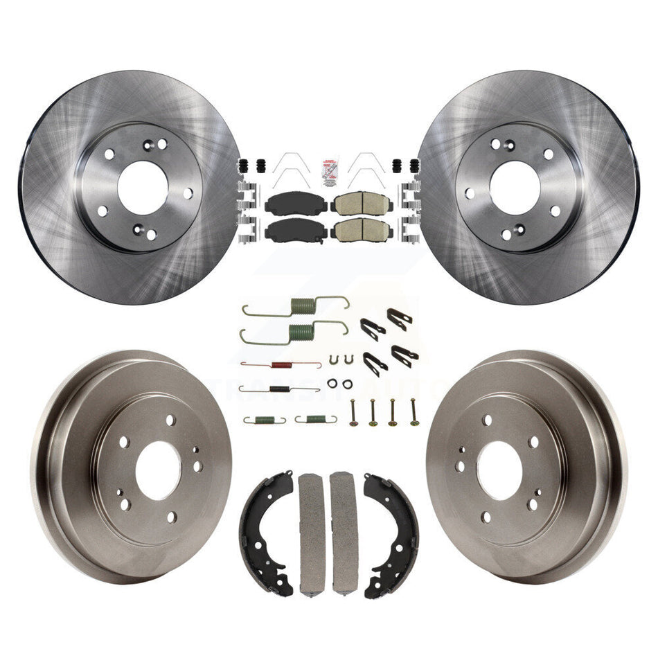 Front Rear Disc Brake Rotors Ceramic Pads And Drum Kit (7Pc) For Honda Civic Accord K8A-100285