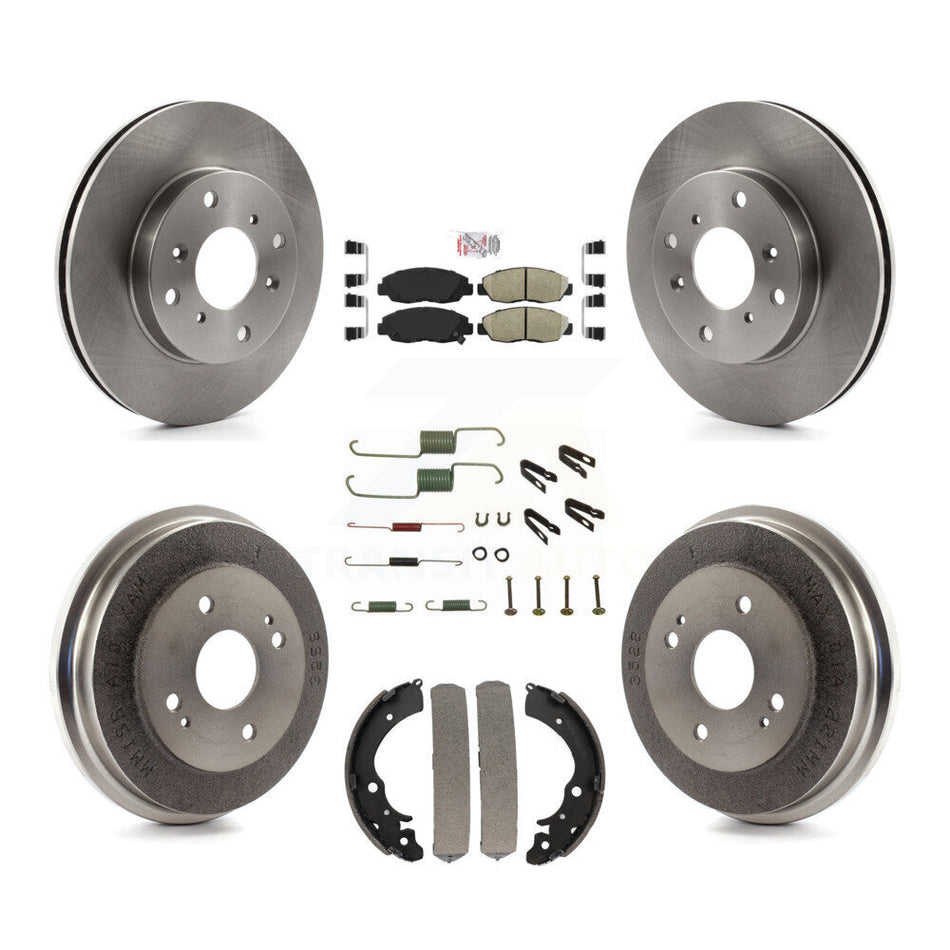 Front Rear Disc Brake Rotors Ceramic Pads And Drum Kit (7Pc) For Honda Accord K8A-100292