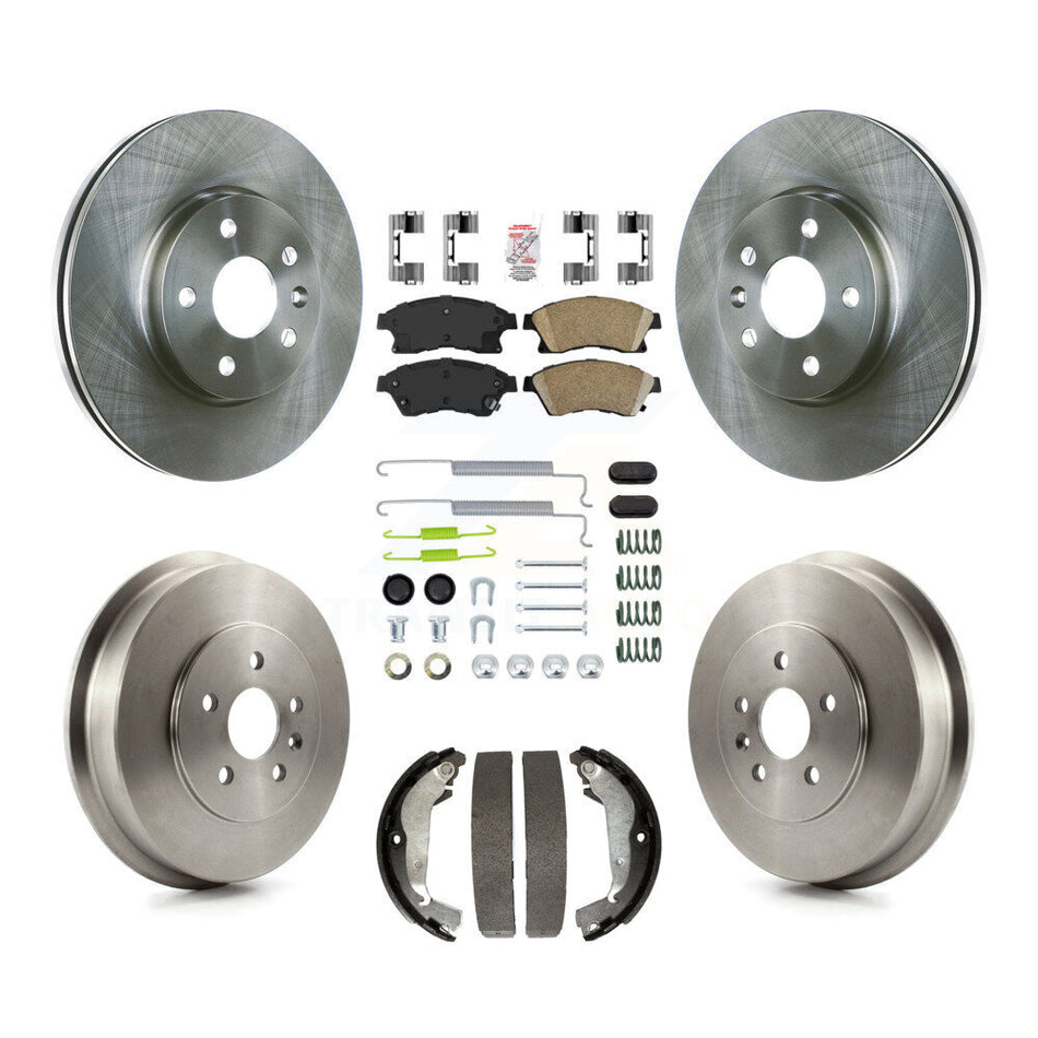 Front Rear Disc Brake Rotors Ceramic Pads And Drum Kit (7Pc) For Chevrolet Cruze Limited K8A-100294