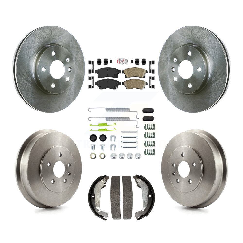 Front Rear Disc Brake Rotors Ceramic Pads And Drum Kit (7Pc) For Chevrolet Cruze Limited K8A-100295