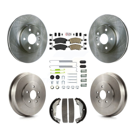 Front Rear Disc Brake Rotors Ceramic Pads And Drum Kit (7Pc) For Chevrolet Cruze Limited K8A-100295