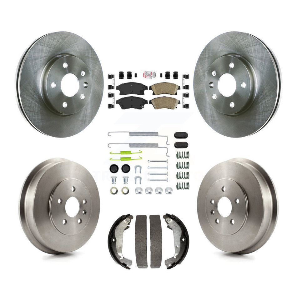 Front Rear Disc Brake Rotors Ceramic Pads And Drum Kit (7Pc) For Chevrolet Cruze Limited K8A-100295