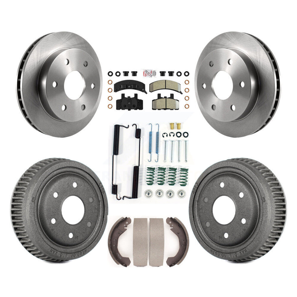 Front Rear Brake Rotor Semi-Metallic Pad And Drum Kit (7Pc) For Chevrolet K1500 GMC Yukon K8A-100296