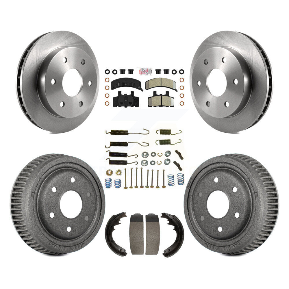 Front Rear Disc Brake Rotors Semi-Metallic Pads And Drum Kit (7Pc) For GMC Yukon K8A-100302