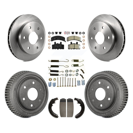Front Rear Disc Brake Rotors Semi-Metallic Pads And Drum Kit (7Pc) For GMC Yukon K8A-100302