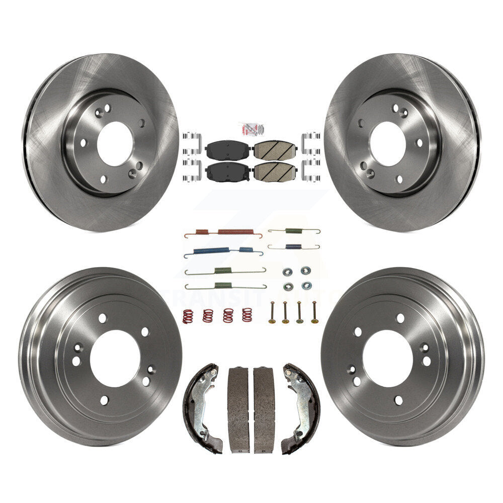 Front Rear Disc Brake Rotors Ceramic Pads And Drum Kit (7Pc) For Hyundai Elantra K8A-100308