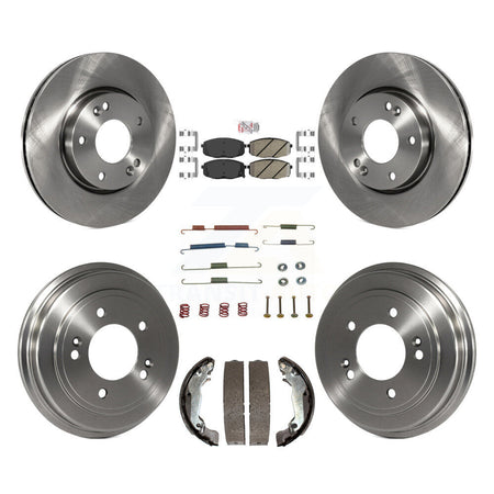 Front Rear Disc Brake Rotors Ceramic Pads And Drum Kit (7Pc) For Hyundai Elantra K8A-100308
