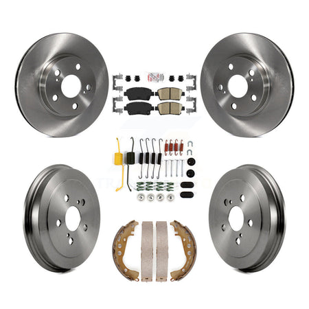 Front Rear Disc Brake Rotors Ceramic Pads And Drum Kit (7Pc) For 2004-2007 Toyota Prius K8A-100313