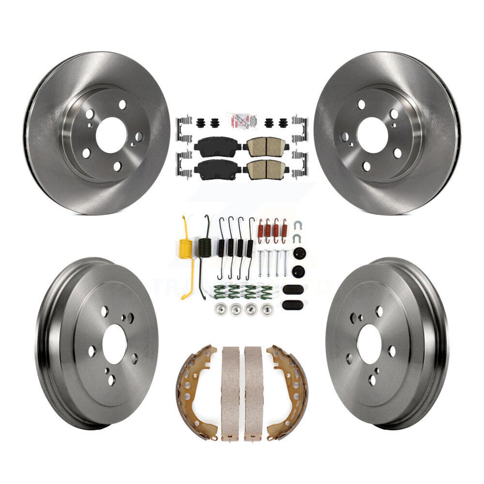 Front Rear Disc Brake Rotors Ceramic Pads And Drum Kit (7Pc) For 2004-2007 Toyota Prius K8A-100313