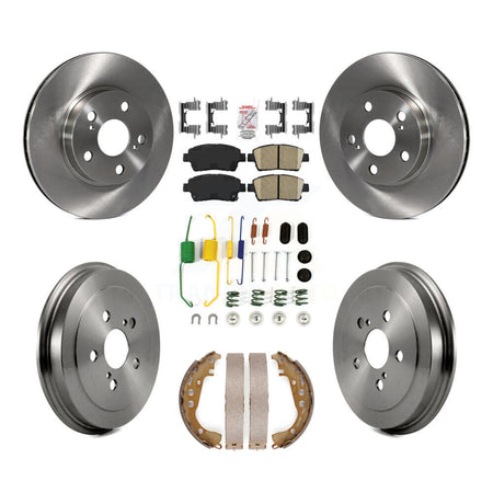 Front Rear Disc Brake Rotors Ceramic Pads And Drum Kit (7Pc) For 2008 Toyota Prius K8A-100316