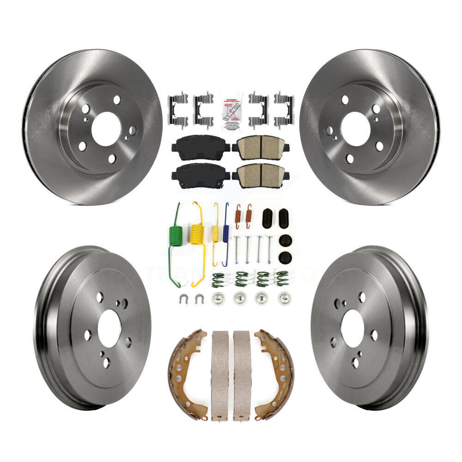Front Rear Disc Brake Rotors Ceramic Pads And Drum Kit (7Pc) For 2008 Toyota Prius K8A-100316