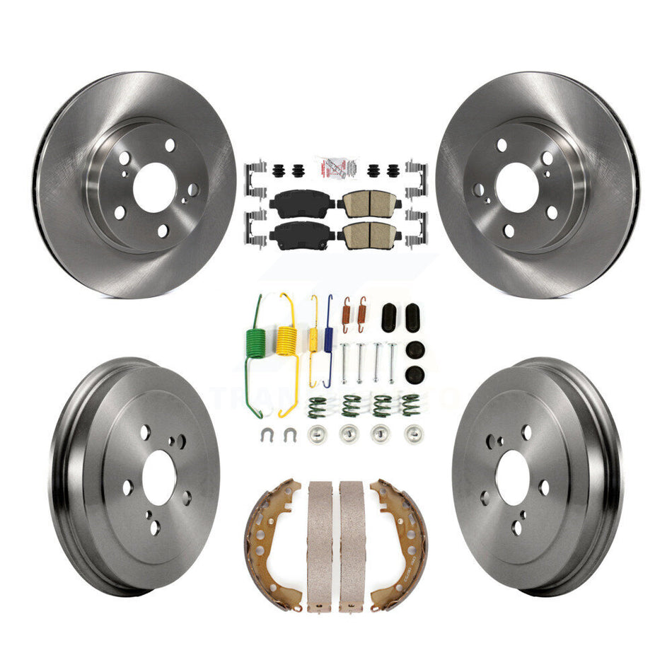 Front Rear Disc Brake Rotors Ceramic Pads And Drum Kit (7Pc) For 2008 Toyota Prius K8A-100317