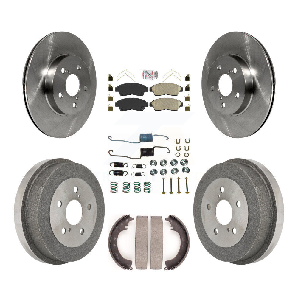 Front Rear Disc Brake Rotors Ceramic Pads And Drum Kit (7Pc) For 1996-2000 Toyota RAV4 K8A-100318