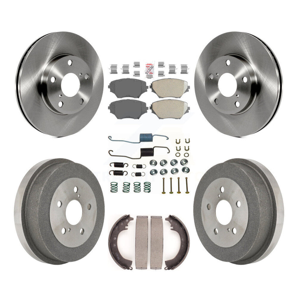 Front Rear Brake Rotors Ceramic Pad & Drum Kit (7Pc) For 2001-2002 Toyota RAV4 GAS engine K8A-100319