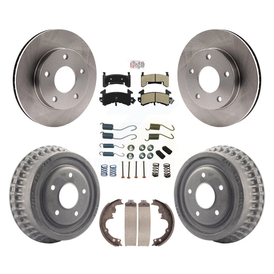 Front Rear Brake Rotors Semi-Metallic Pad Drum Kit (7Pc) For Chevrolet S10 GMC S15 Blazer K8A-100321