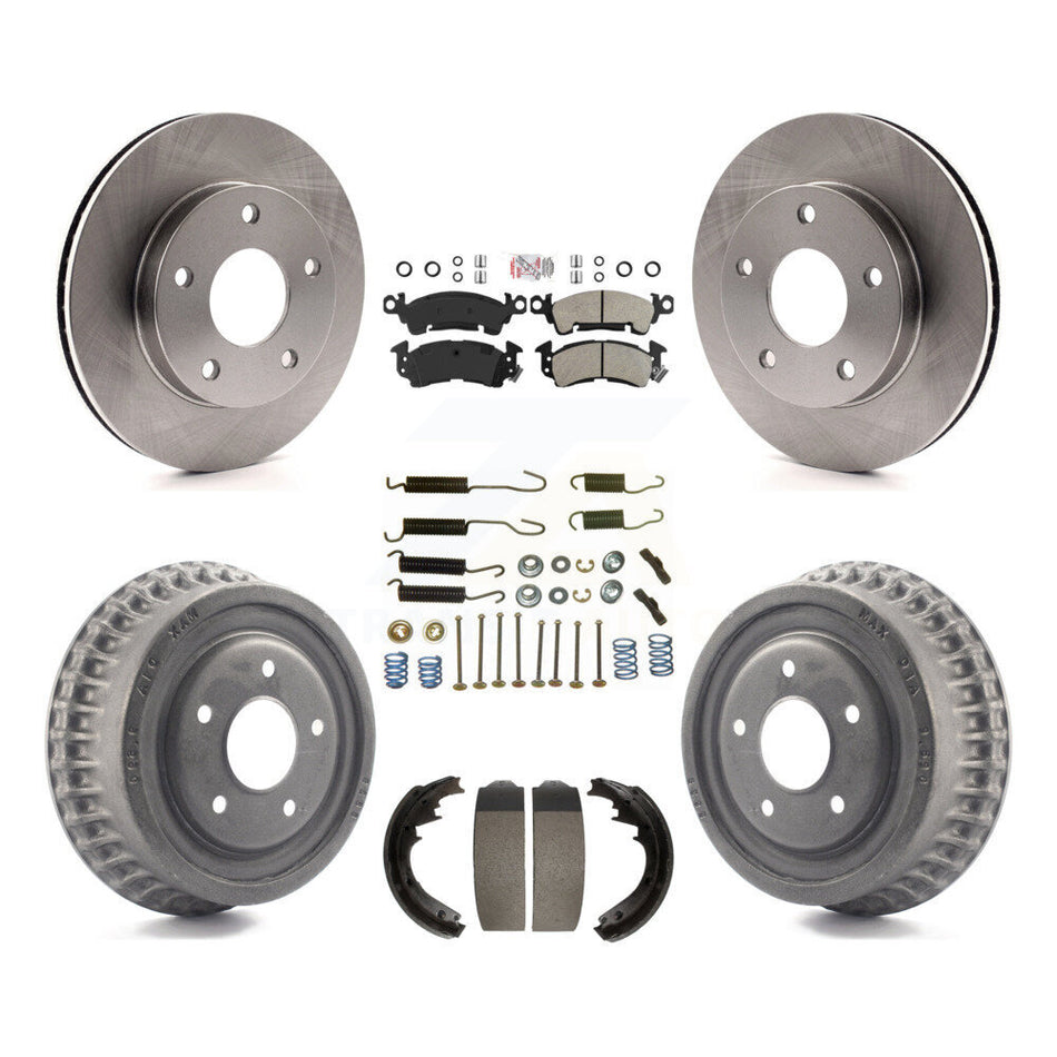 Front Rear Disc Brake Rotors Semi-Metallic Pads And Drum Kit (7Pc) For GMC Jimmy K8A-100323
