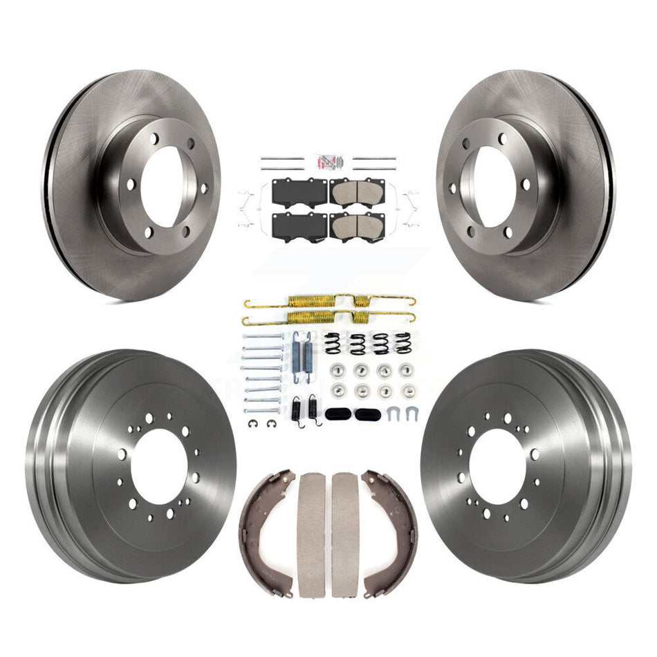 Front Rear Disc Brake Rotors Ceramic Pads And Drum Kit (7Pc) For 2004-2006 Toyota Tundra K8A-100328